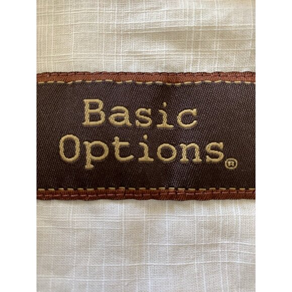 Basic Options Mens Basic Options Beige Short-Sleeve Button-Up Shirt Large - Picture 3 of 9